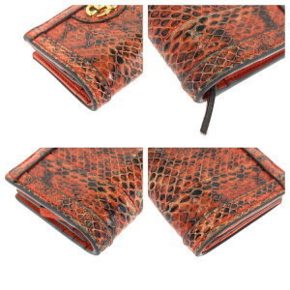 Gucci Ophidia Gg Python Orange Folding Wallet - image 4